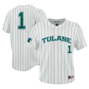 #1 Tulane Green Wave ProSphere Baseball Jersey - White
