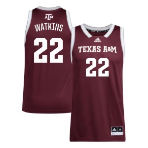 Davin Watkins Texas A&M Aggies adidas Unisex NIL Men's Basketball Jersey - Maroon