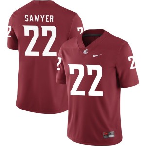 Jaxon Sawyer Washington State Cougars Nike NIL Replica Football Jersey - Crimson