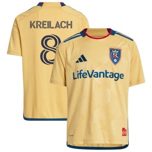 Damir Kreilach Real Salt Lake adidas Youth 2023 The Beehive State Kit Replica Jersey - Gold