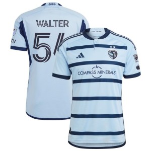Remi Walter Sporting Kansas City adidas 2023 Hoops 4.0 Authentic Jersey - Light Blue
