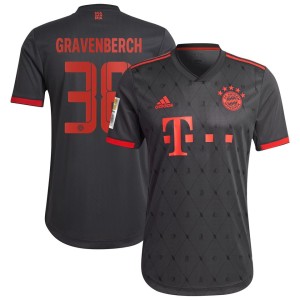 Ryan Gravenberch Bayern Munich adidas 2022/23 Third Authentic Player Jersey - Charcoal
