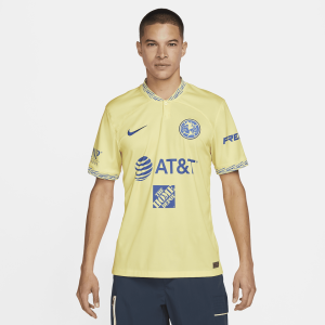 Club América 2022/23 Stadium Home Men's Nike Dri-FIT Soccer Jersey - Lemon Chiffon/Medium Blue