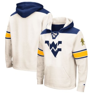 West Virginia Mountaineers Colosseum 2.0 Lace-Up Pullover Hoodie - Cream