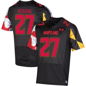 Caleb Atogho Maryland Terrapins Under Armour NIL Replica Football Jersey - Black