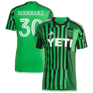 Memo Rodriguez Austin FC adidas 2023 Las Voces Kit Replica Jersey - Green