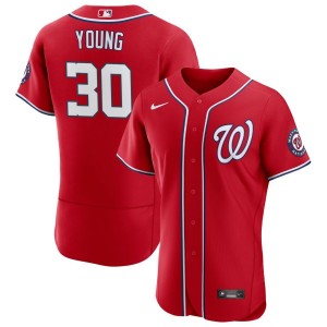 Jacob Young Washington Nationals Nike Alternate Authentic Patch Jersey - Scarlet