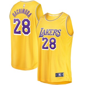 Men's Fanatics Branded Rui Hachimura Gold Los Angeles Lakers Fast Break Player Jersey - Icon Edition