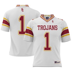 #1 USC Trojans ProSphere Youth Football Jersey - White