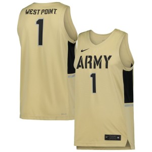 #1 Army Black Knights Nike Team Replica Basketball Jersey - Gold