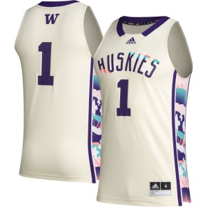 #1 Washington Huskies adidas Honoring Black Excellence Basketball Jersey - Khaki