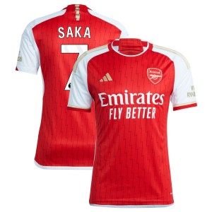 Bukayo Saka Arsenal adidas 2023/24 Home Replica Jersey - Red