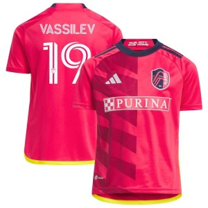Indiana Vassilev St. Louis City SC adidas Youth 2023 CITY Kit Replica Jersey - Red