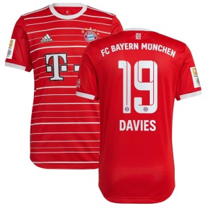 Alphonso Davies Bayern Munich adidas 2022/23 Home Authentic Player Jersey - Red