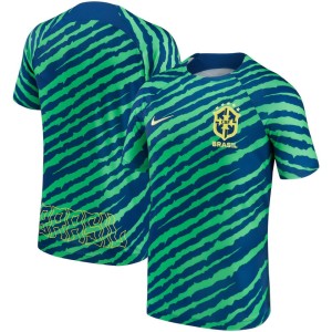 Brazil National Team Nike 2022/23 Pre-Match Top - Blue/Green