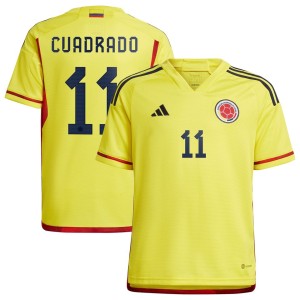 Juan Cuadrado Colombia National Team adidas Youth 2022/23 Home Replica Player Jersey - Yellow