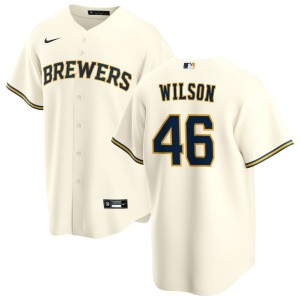 Bryse Wilson Milwaukee Brewers Nike Home Replica Jersey - Cream