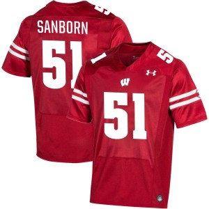 Bryan Sanborn Wisconsin Badgers Under Armour NIL Replica Football Jersey - Red