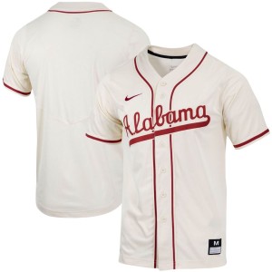 Alabama Crimson Tide Nike Replica Full-Button Baseball Jersey - Natural