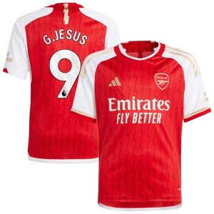 Gabriel Jesus Arsenal adidas Youth 2023/24 Home Replica Player Jersey - Red