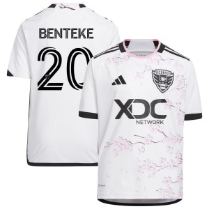 Christian Benteke D.C. United adidas Youth 2023 The Cherry Blossom Kit Replica Jersey - White