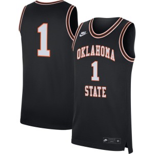 #1 Oklahoma State Cowboys Nike Retro Replica Basketball Jersey - Black