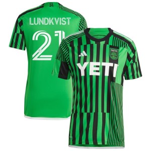 Adam Lundkvist Austin FC adidas 2023 Las Voces Kit Replica Jersey - Green
