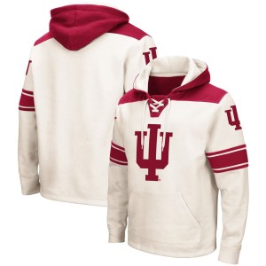 Indiana Hoosiers Colosseum 2.0 Lace-Up Pullover Hoodie - Cream