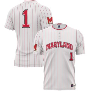 #1 Maryland Terrapins ProSphere Youth Softball Jersey - White