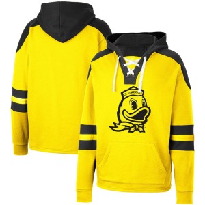 Oregon Ducks Colosseum Lace-Up 4.0 Pullover Hoodie - Yellow
