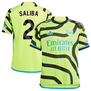 William Saliba  Arsenal adidas Youth 2023/24 Away Replica Jersey - Yellow