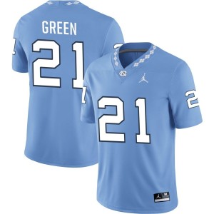 Elijah Green North Carolina Tar Heels Jordan Brand NIL Replica Football Jersey - Carolina Blue