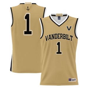 #1 Vanderbilt Commodores ProSphere Youth Replica Basketball Jersey - Gold