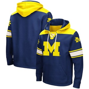 Michigan Wolverines Colosseum 2.0 Lace-Up Pullover Hoodie - Navy