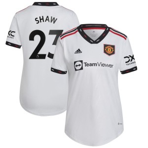 Luke Shaw Manchester United adidas Women's 2022/23 Away Replica Player Jersey - White