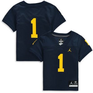 #1 Michigan Wolverines Jordan Brand Toddler Team Replica Football Jersey - Navy