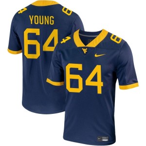 Cooper Young West Virginia Mountaineers Nike NIL Replica Football Jersey - Navy