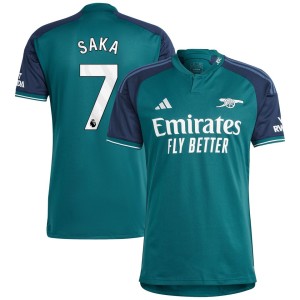 Bukayo Saka Arsenal adidas 2023/24 Third Replica Player Jersey - Green