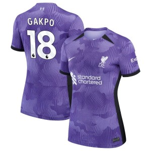 Cody Gakpo Liverpool Nike Women's 2023/24 Third Stadium Replica Jersey - Purple