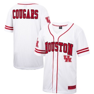 Houston Cougars Colosseum Free Spirited Mesh Button-Up Baseball Jersey - White