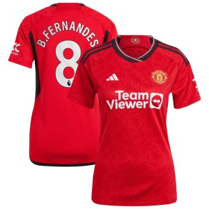 Bruno Fernandes Manchester United adidas Women's 2023/24 Home Replica Player Jersey - Red