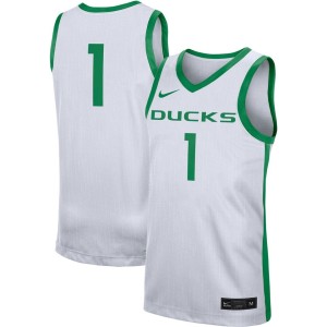 #1 Oregon Ducks Nike Replica Jersey - White
