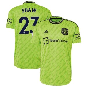 Luke Shaw Manchester United adidas 2022/23 Third Authentic Jersey - Neon Green