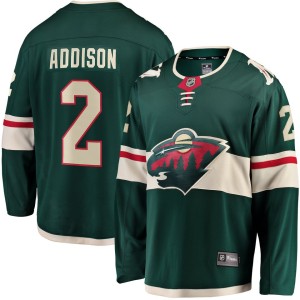 Calen Addison Minnesota Wild Fanatics Branded Home Breakaway Player Jersey - Green