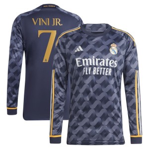 Vinicius Junior Real Madrid adidas 2023/24 Away Long Sleeve Replica Player Jersey - Navy