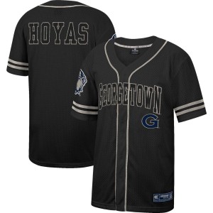 Georgetown Hoyas Colosseum Free Spirited Mesh Button-Up Baseball Jersey - Black