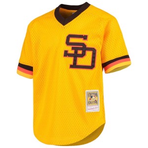 Boys' Grade School Dave Winfield Mitchell & Ness Padres Cooperstown Mesh Batting Practice Jersey - Gold