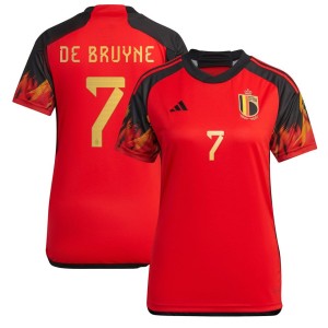 Kevin De Bruyne Belgium National Team adidas Women's 2022/23 Home Replica Jersey - Red