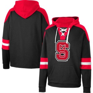 NC State Wolfpack Colosseum Lace-Up 4.0 Pullover Hoodie - Black