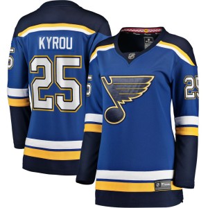 Jordan Kyrou St. Louis Blues Fanatics Branded Women's Home Breakaway Player Jersey - Blue